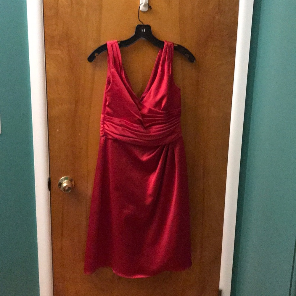Red dress from David’s Bridal